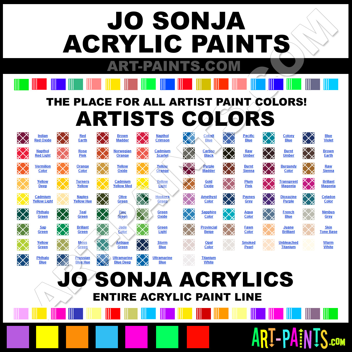 Jo Sonja Paints Colour Chart