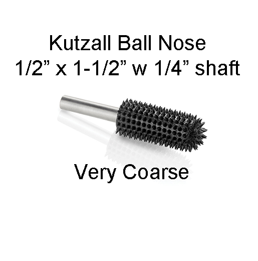 BNX-12X112C_VeryCoarse Kutzall Carving Ball Nose Bur 1/2 x 1 1/2 head