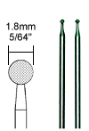 Diamond Bur, sphere 5/64" (1.8mm) 2 pcs.